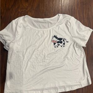 White Cow Print Women's Sleepwear Top with slippers (new)